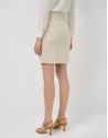 Short skirt in beige weave with fancy thread | Roberto Verino