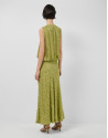 Falda midi en fill coupé verde musgo - Mujer | Roberto Verino