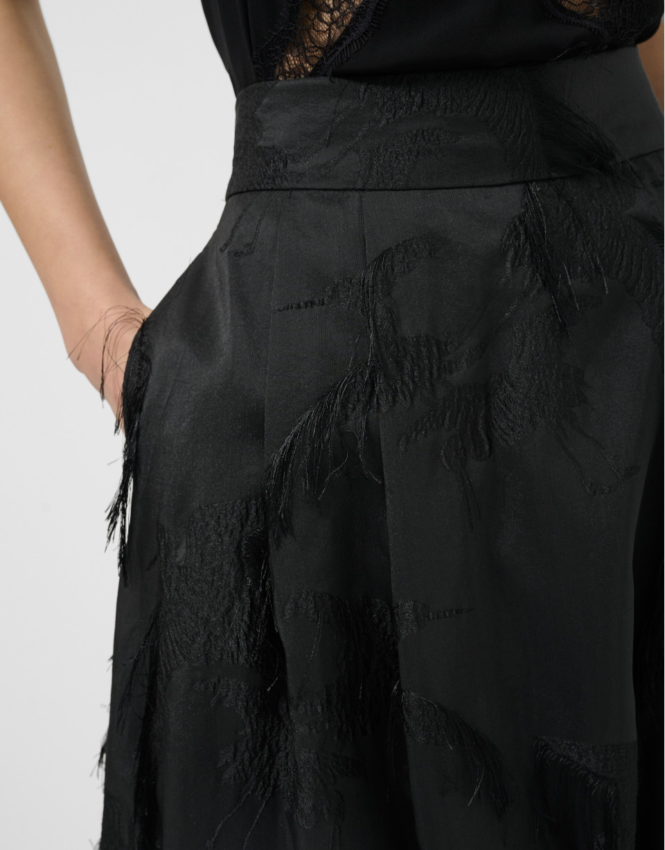 Black balloon skirt with fancy jacquard - Woman | Roberto Verino