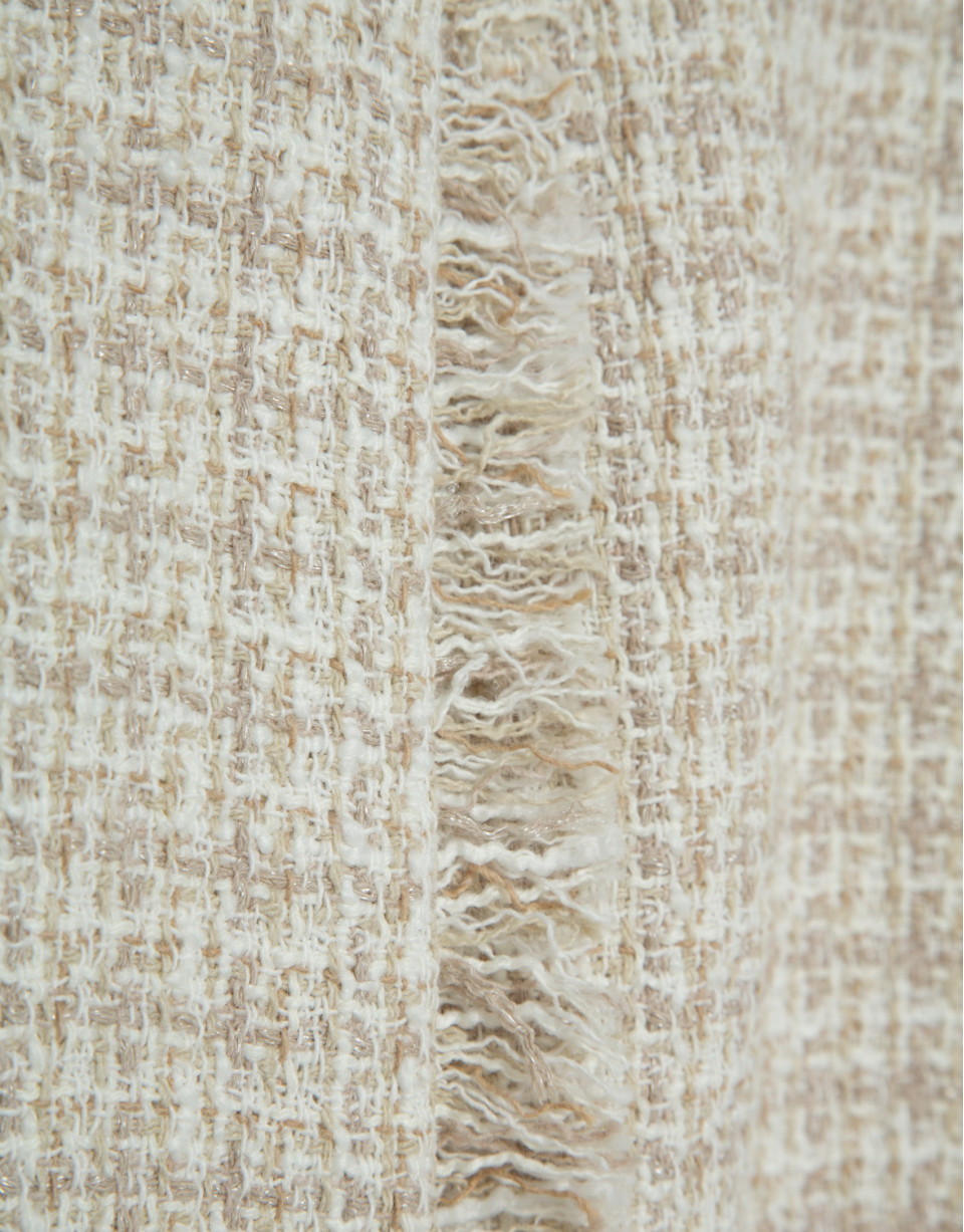 Short skirt in beige weave with fancy thread | Roberto Verino