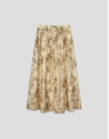 Beige-toned printed crepe midi skirt - Woman | Roberto Verino