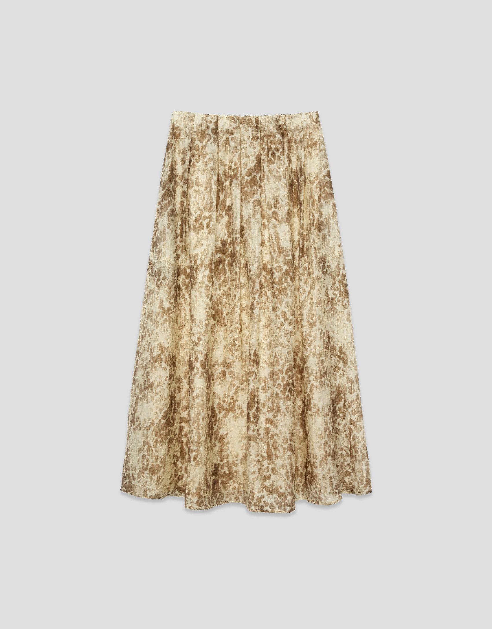 Beige-toned printed crepe midi skirt - Woman | Roberto Verino