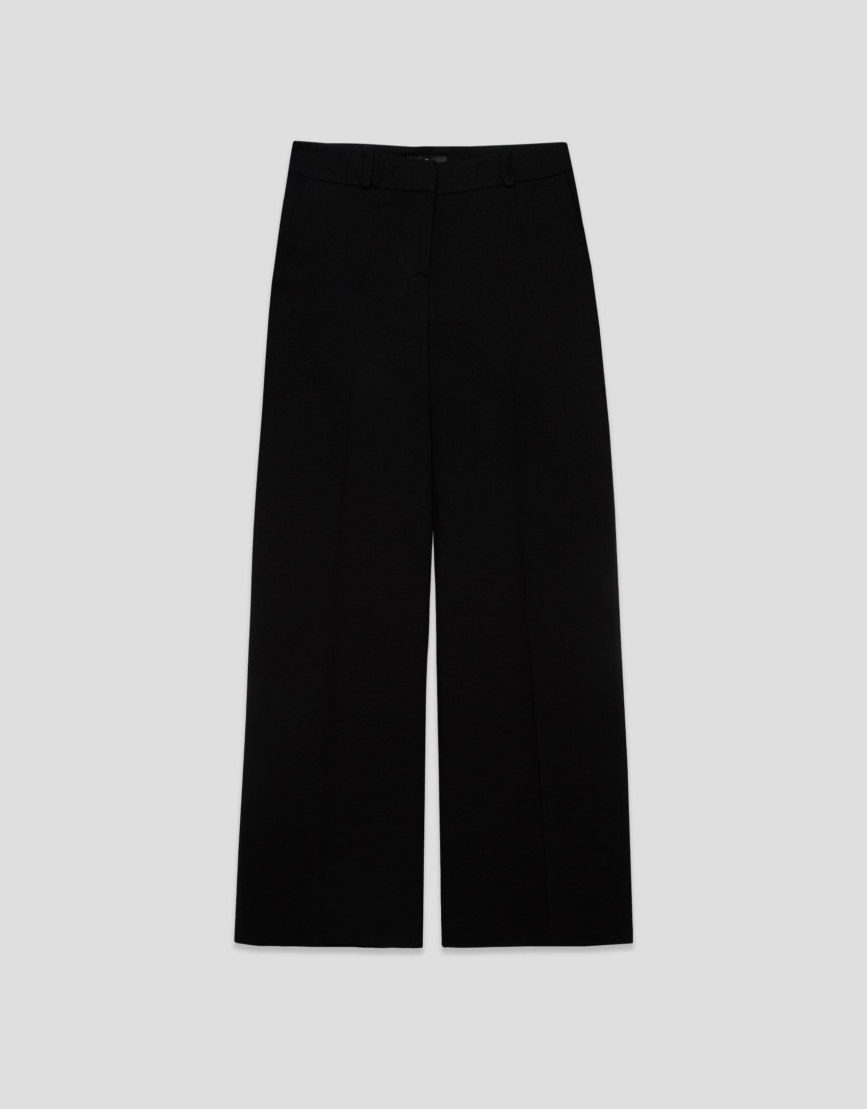 Pantalón recto mezcla lino negro - Mujer | Roberto Verino