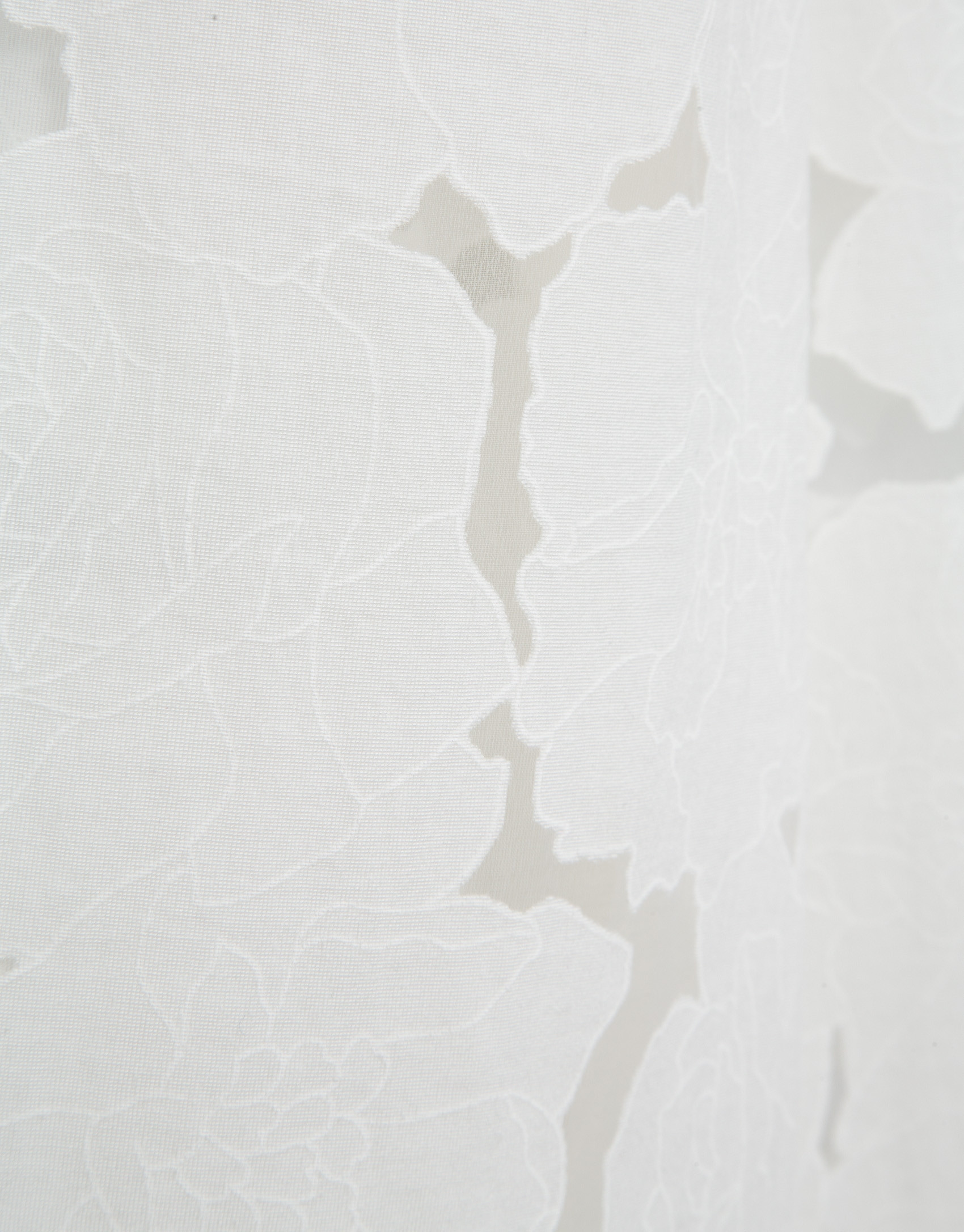 White devoré palazzo trousers with floral print | Roberto Verino