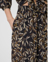 Brown leaf print crepe palazzo trousers - Woman | Roberto Verino