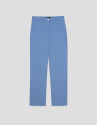 Light blue crepe straight-leg trousers - Woman | Roberto Verino