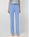 Light blue crepe straight-leg trousers - Woman | Roberto Verino