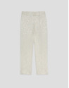 Pantalón recto beige jacquard floral hilo ... | Roberto Verino