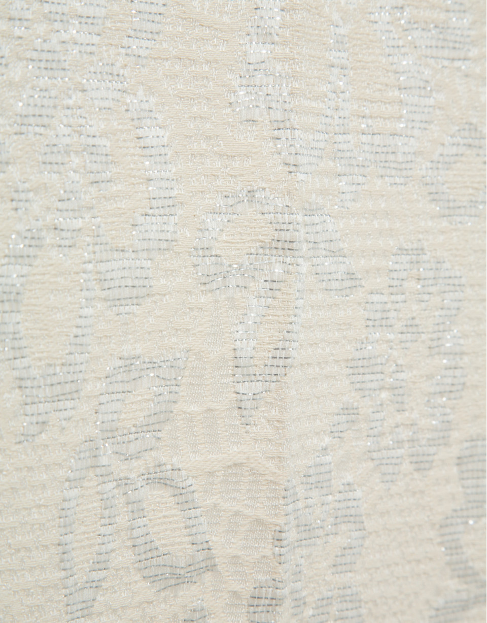 Pantalón recto beige jacquard floral hilo ... | Roberto Verino