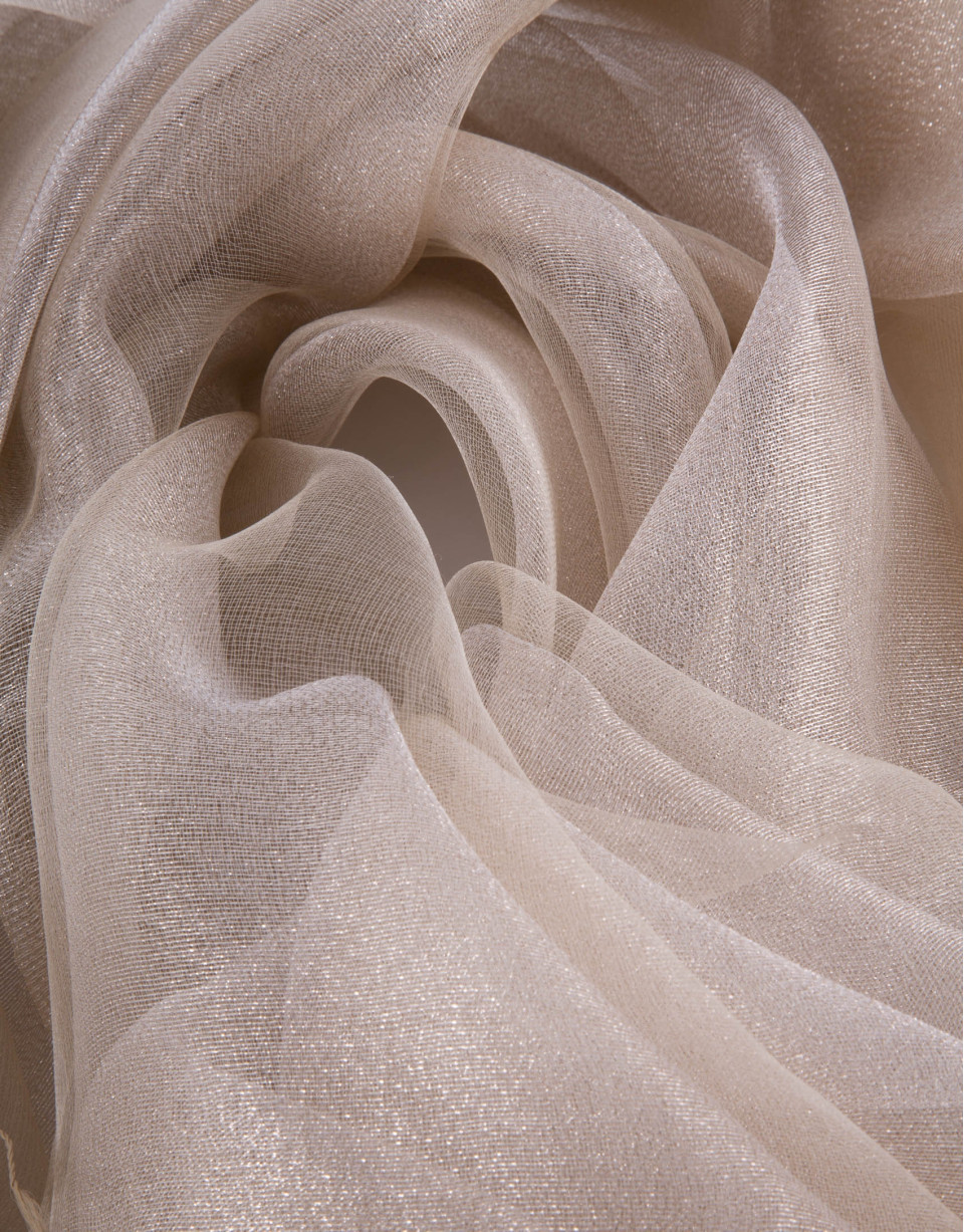 Beige lurex scarf 