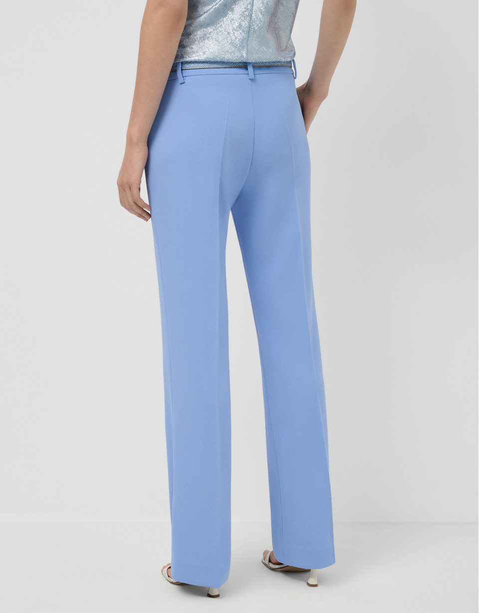 Pantalón recto crepé azul claro - Mujer | Roberto Verino