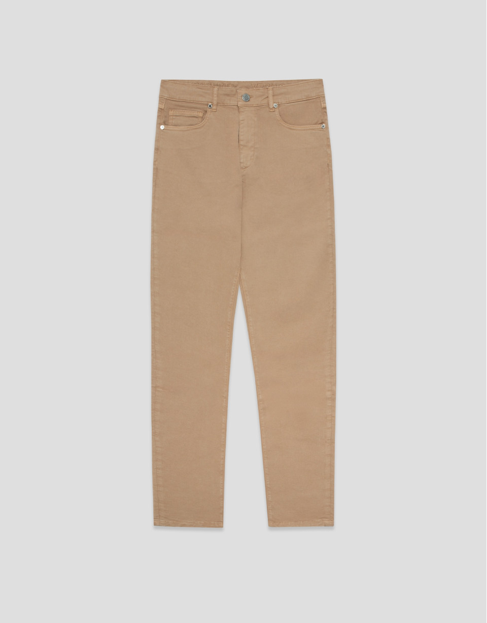 Pantalón pitillo cinco bolsillos algodón cámel | Roberto Verino