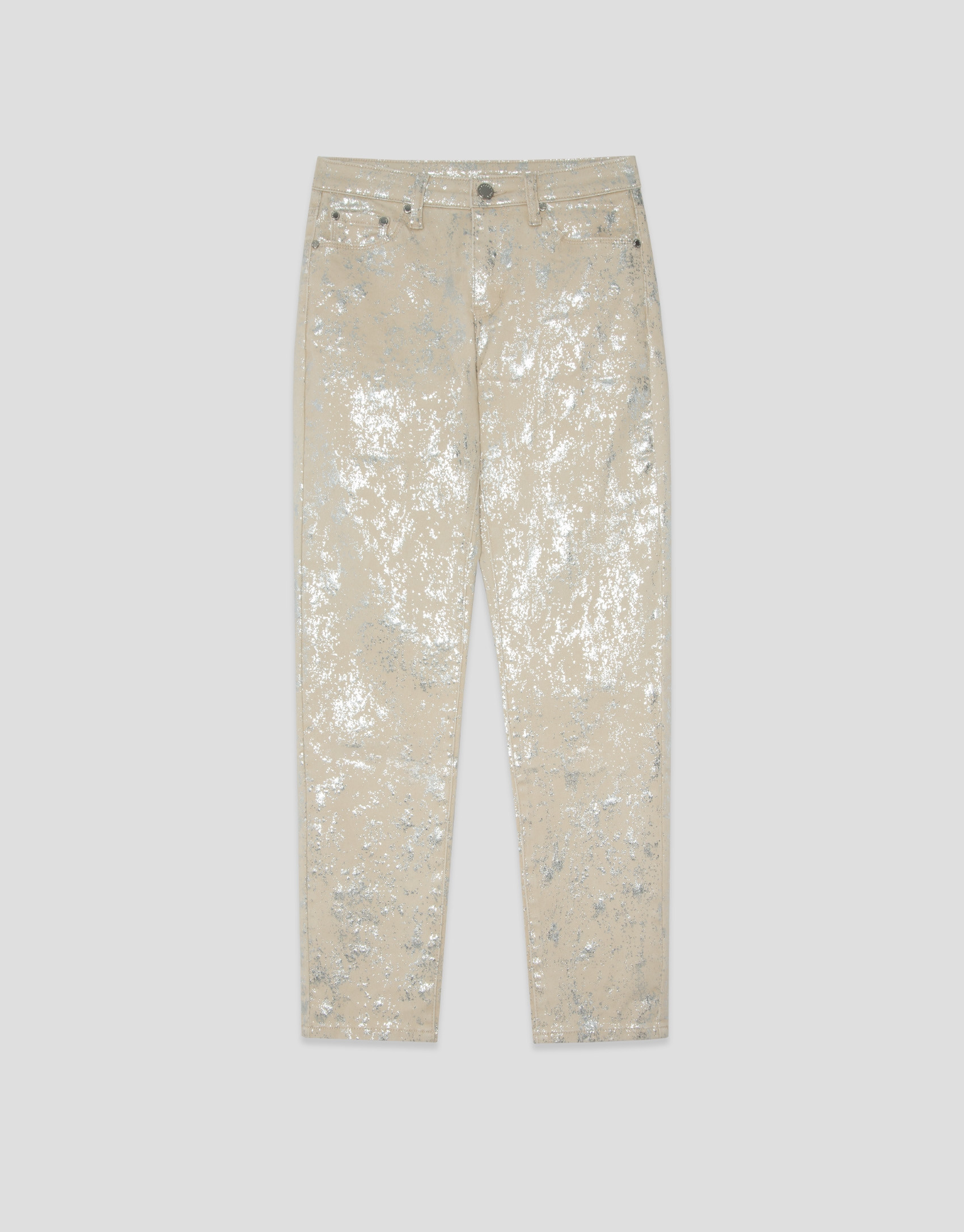 Camel five-pocket trousers with silver ... | Roberto Verino