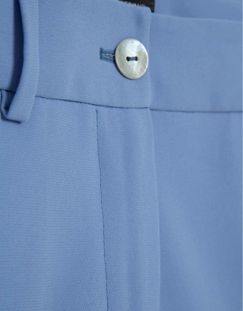 Light blue crepe straight-leg trousers - Woman | Roberto Verino