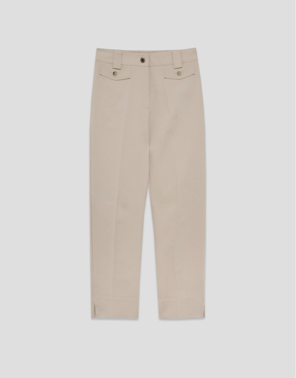 Trousers with beige technical fabric tabs | Roberto Verino