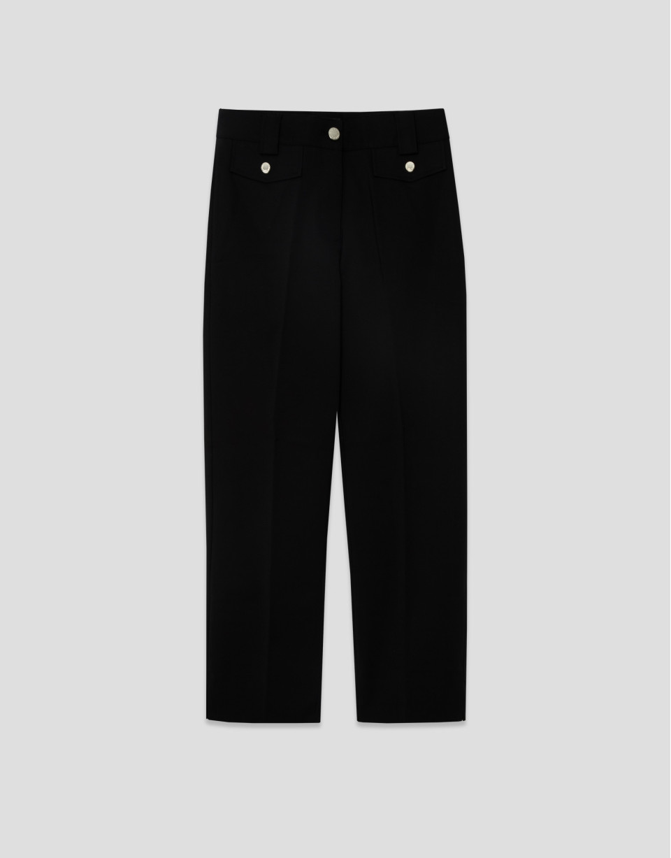 Trousers with technical fabric black tabs | Roberto Verino