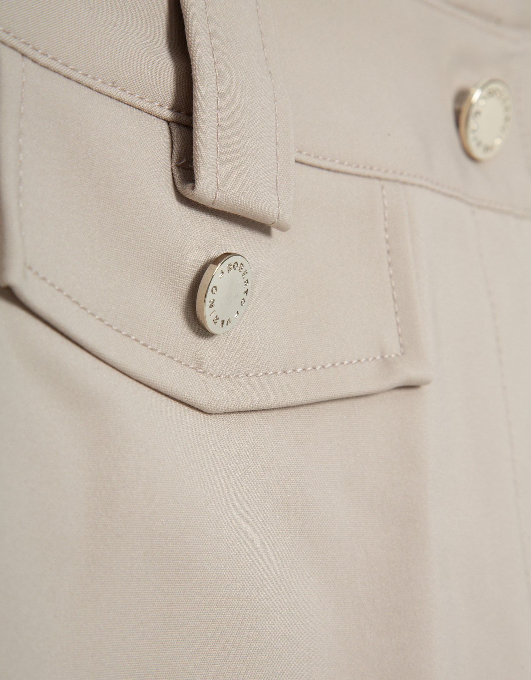 Trousers with beige technical fabric tabs | Roberto Verino