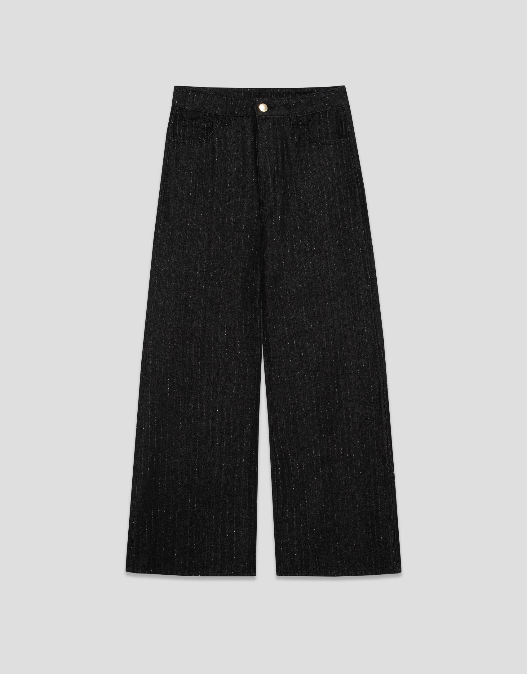Black wide-leg jeans with lurex thread - Woman | Roberto Verino