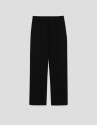 Pantalón recto con abertura crepe negro - Mujer | Roberto Verino