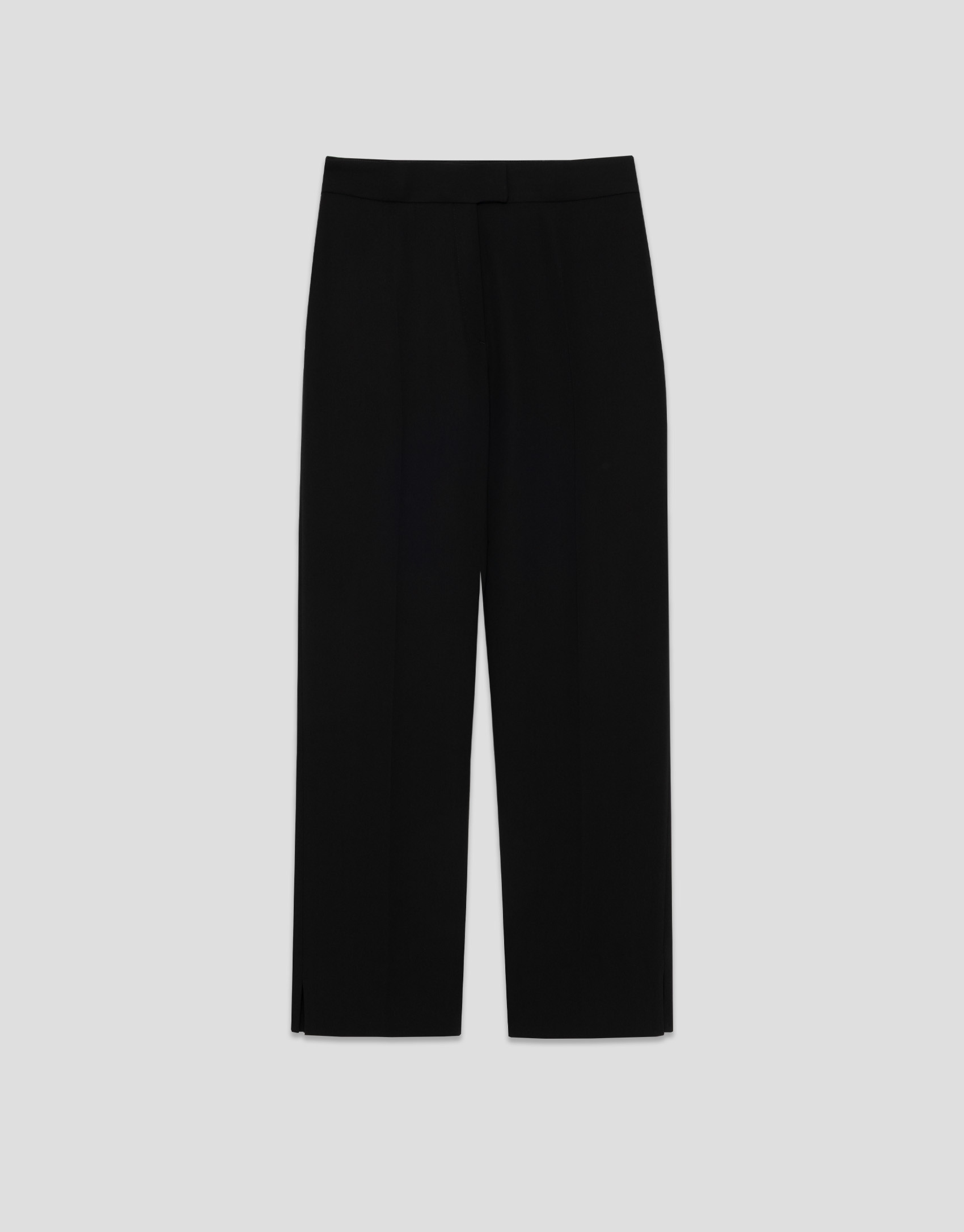 Pantalón recto con abertura crepe negro - Mujer | Roberto Verino
