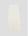 Straight trousers with crepe pleats in ecru | Roberto Verino