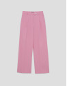 Straight trousers with pink crepe pleats | Roberto Verino