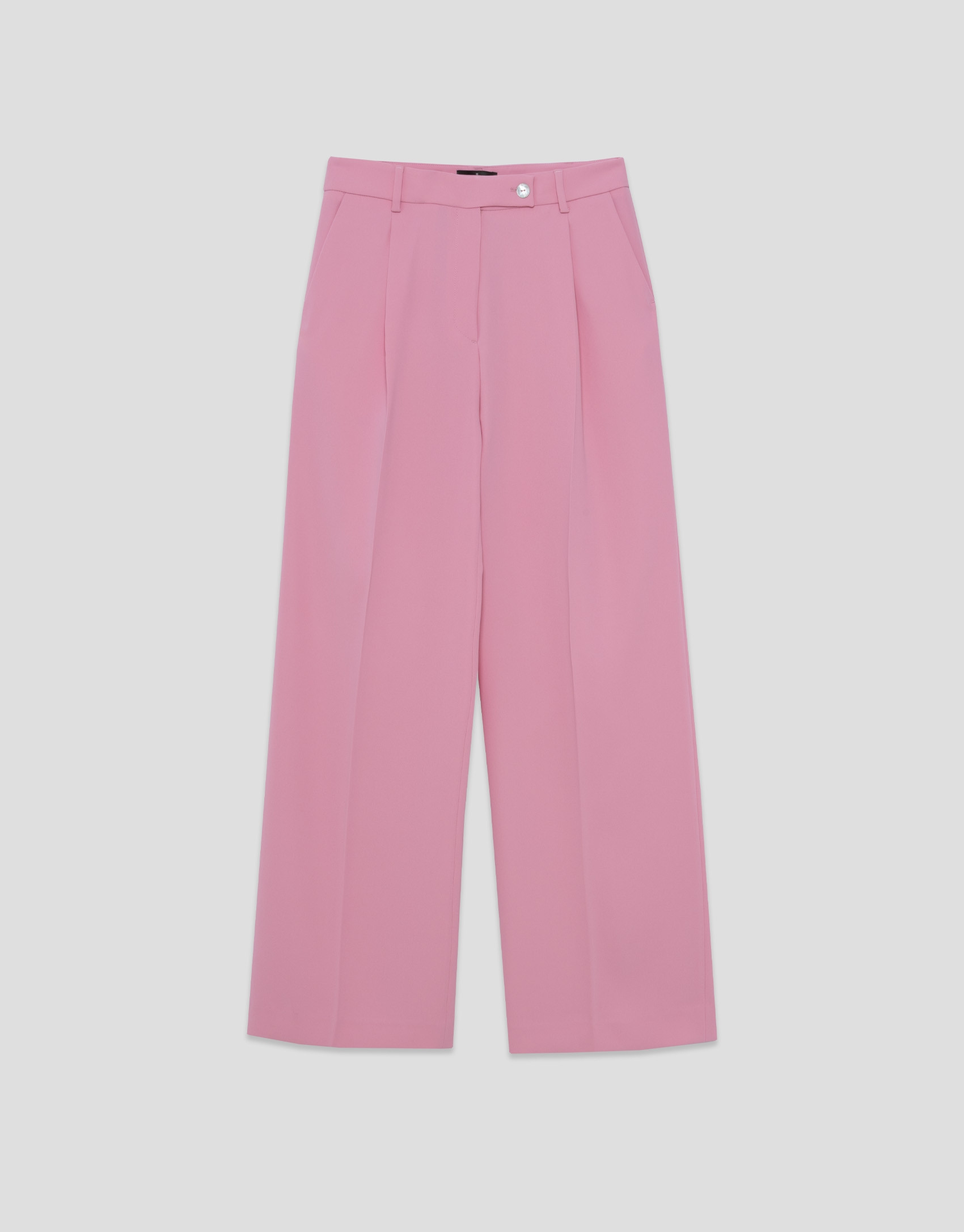 Straight trousers with pink crepe pleats | Roberto Verino