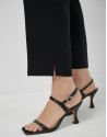 Pantalón recto con abertura crepe negro - Mujer | Roberto Verino
