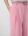 Pantalón recto con pinzas crepé rosa - Mujer | Roberto Verino
