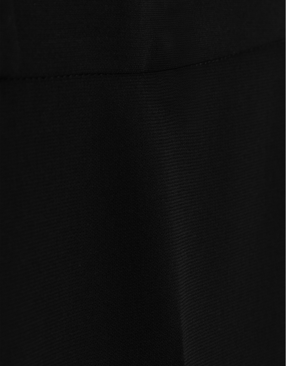 Pantalón recto con abertura crepe negro - Mujer | Roberto Verino