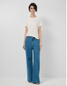 Wide blue jeans with customised waistband | Roberto Verino