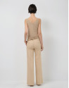Wide-leg trousers with button fastening in ... | Roberto Verino