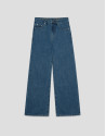 Wide blue jeans with customised waistband | Roberto Verino