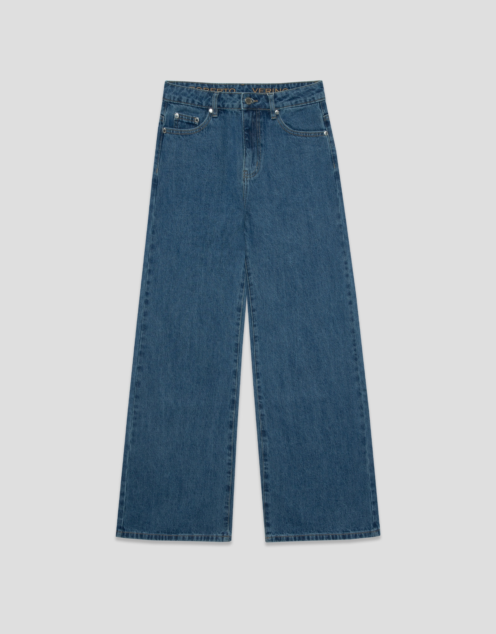 Pantalón vaquero ancho azul personalizado en... | Roberto Verino