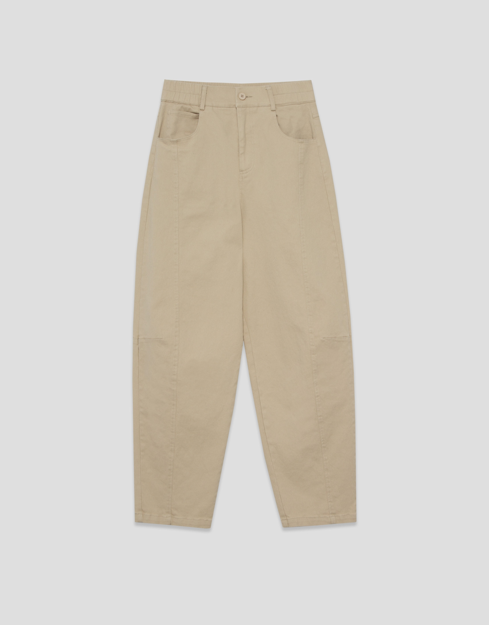 Pantalón corte balloon algodón cámel - Mujer | Roberto Verino
