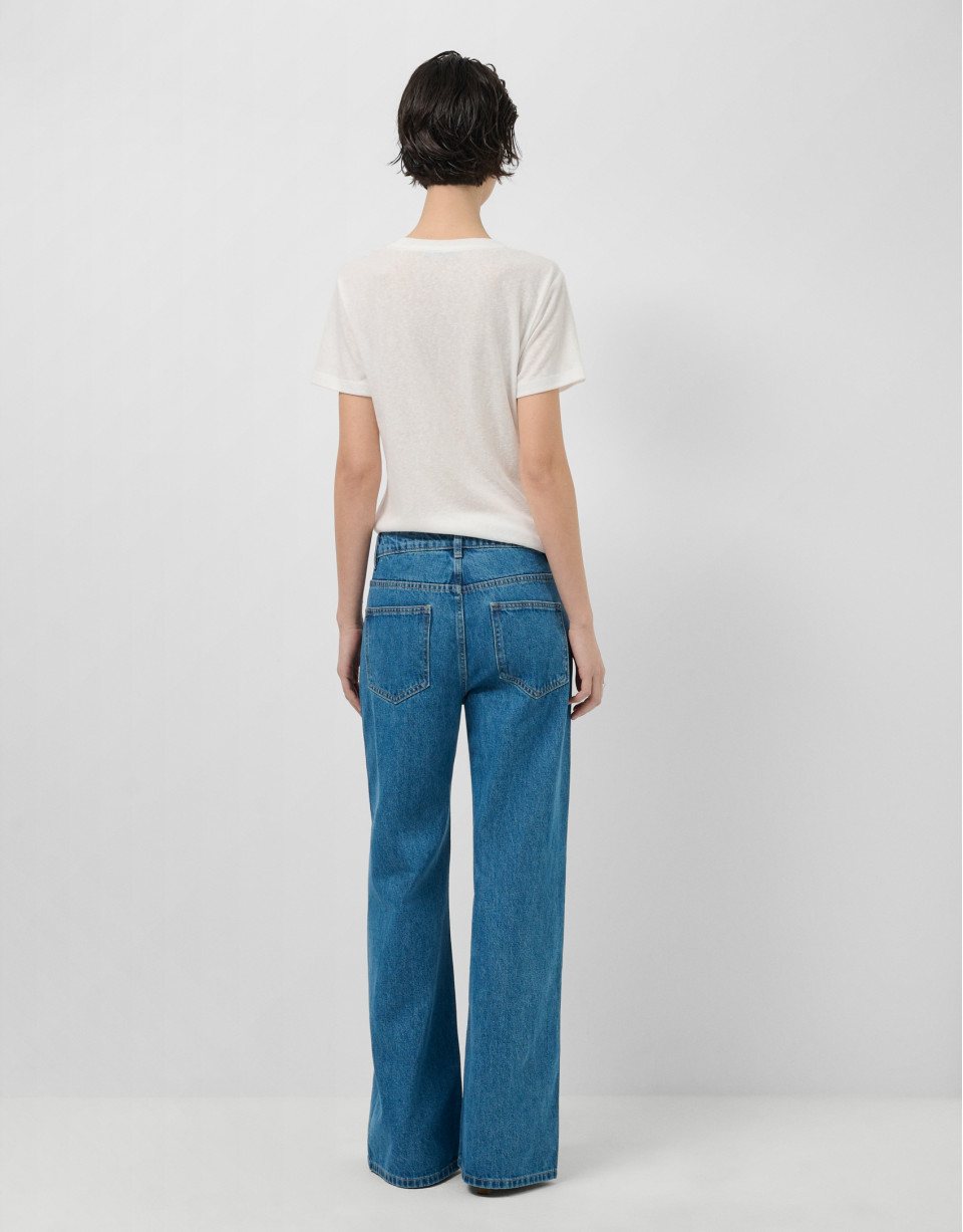 Pantalón vaquero ancho azul personalizado en... | Roberto Verino