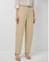 Pantalón corte balloon algodón cámel - Mujer | Roberto Verino