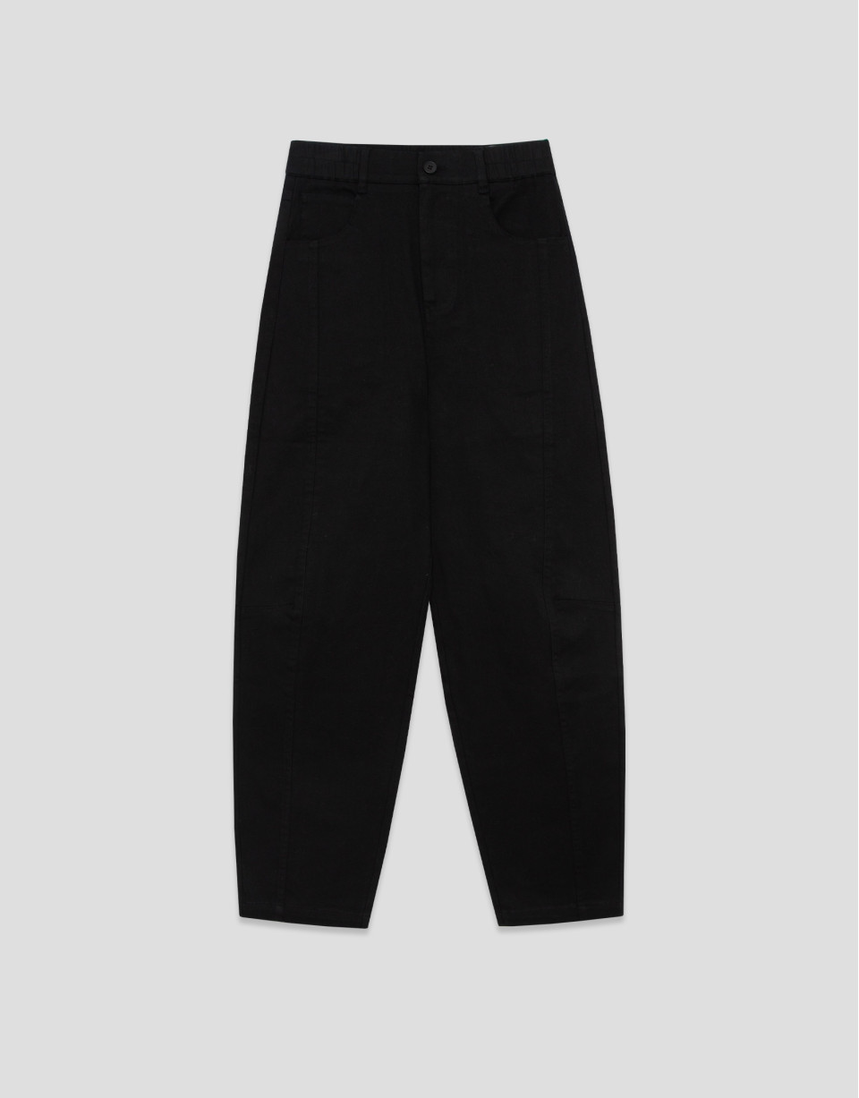 Pantalón corte balloon algodón negro - Mujer | Roberto Verino