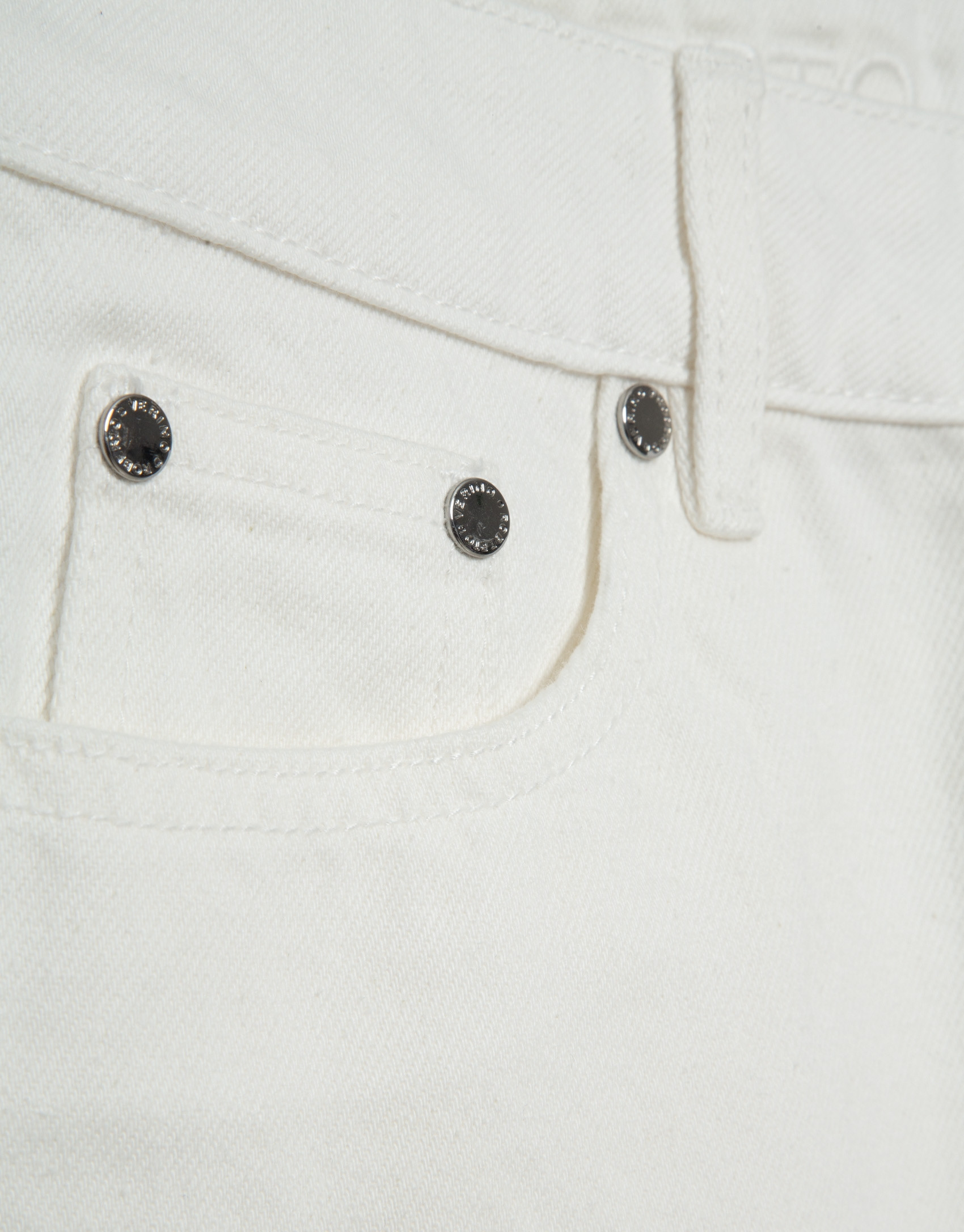 Customised wide-leg ecru jeans with waistband | Roberto Verino
