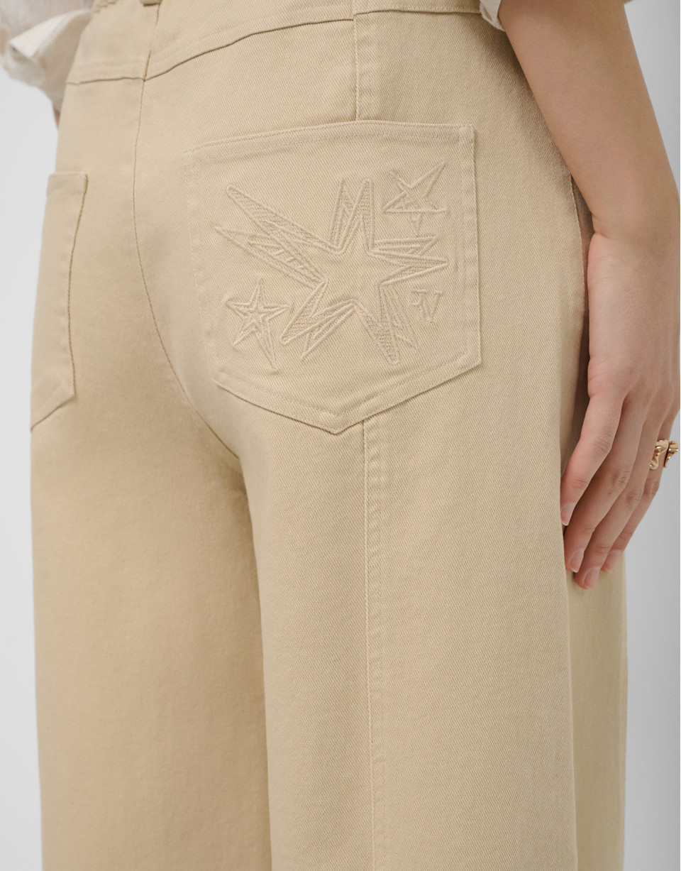 Camel cotton balloon trousers - Woman - SS2026 | Roberto Verino