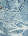 Pantalón vaquero ancho azul con jacquard y ... | Roberto Verino