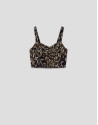 Brown leaf print crepe crop top - Woman | Roberto Verino