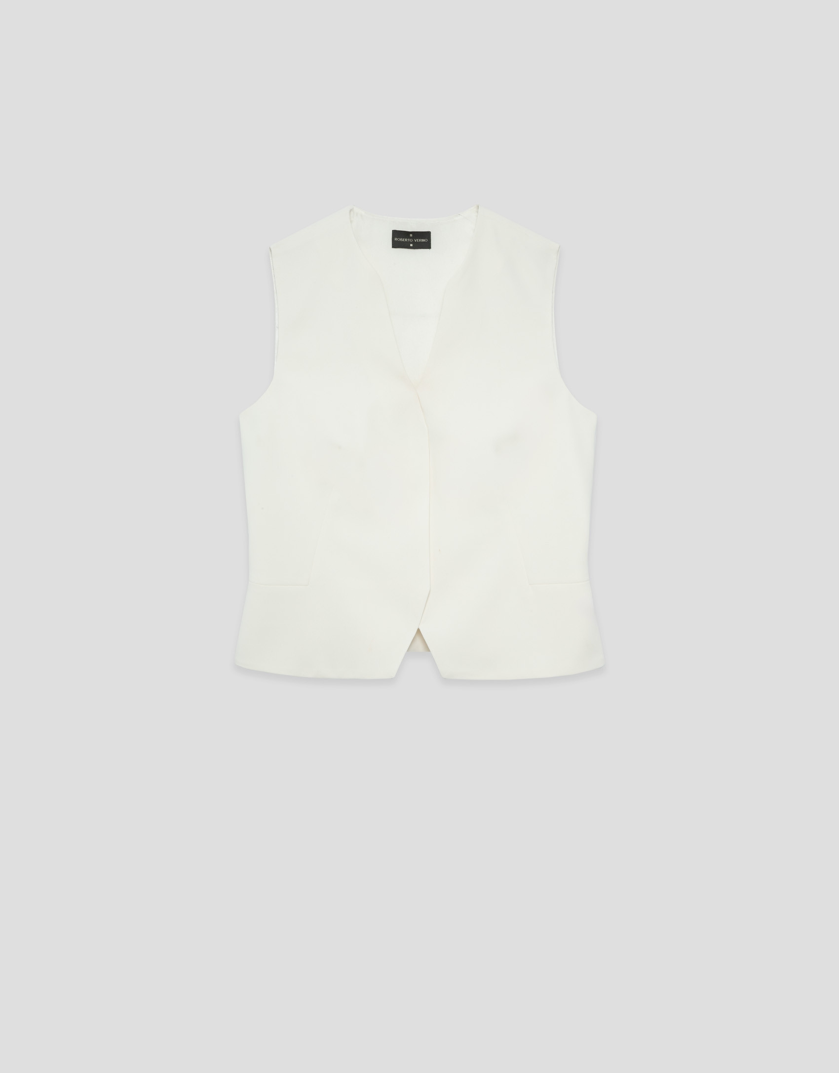Structured ecru crepe top - Woman - SS2026 | Roberto Verino