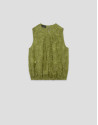 Top fruncido en fill coupé verde musgo - Mujer | Roberto Verino