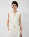Structured ecru crepe top - Woman - SS2026 | Roberto Verino
