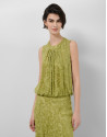 Moss green fill coupé gathered top - Woman | Roberto Verino