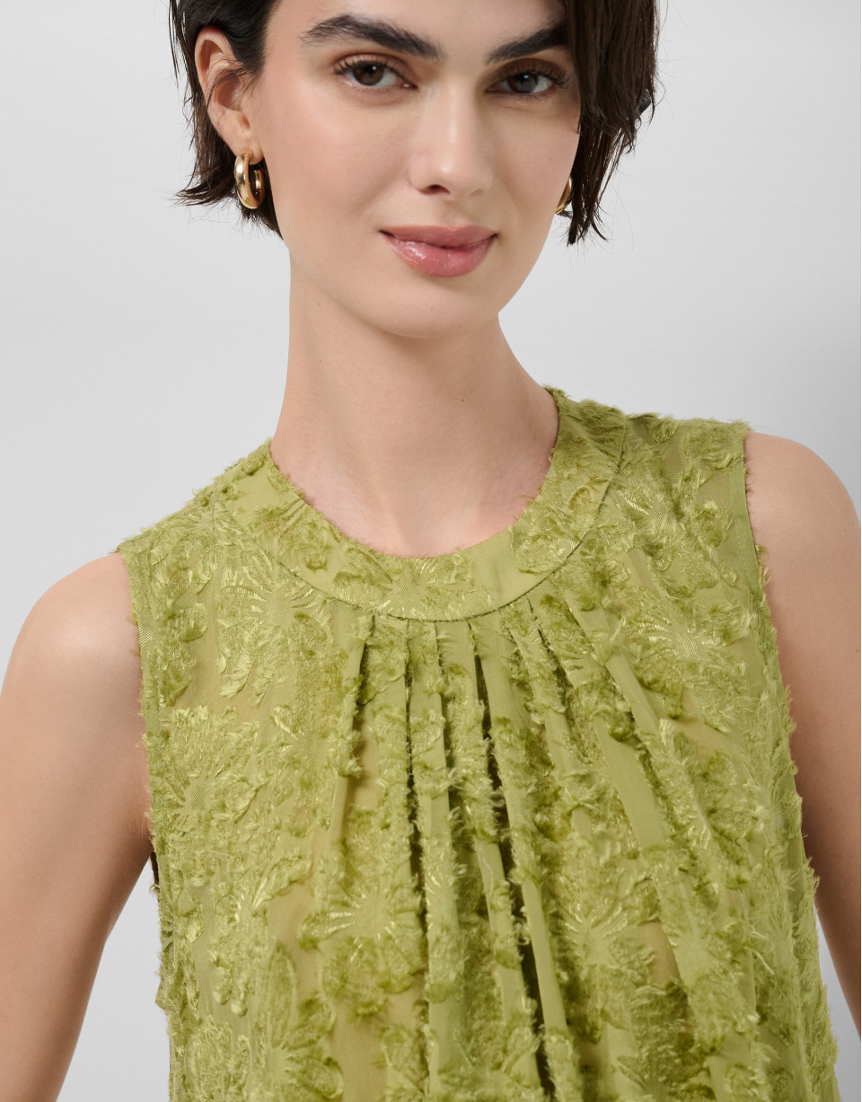 Moss green fill coupé gathered top - Woman | Roberto Verino