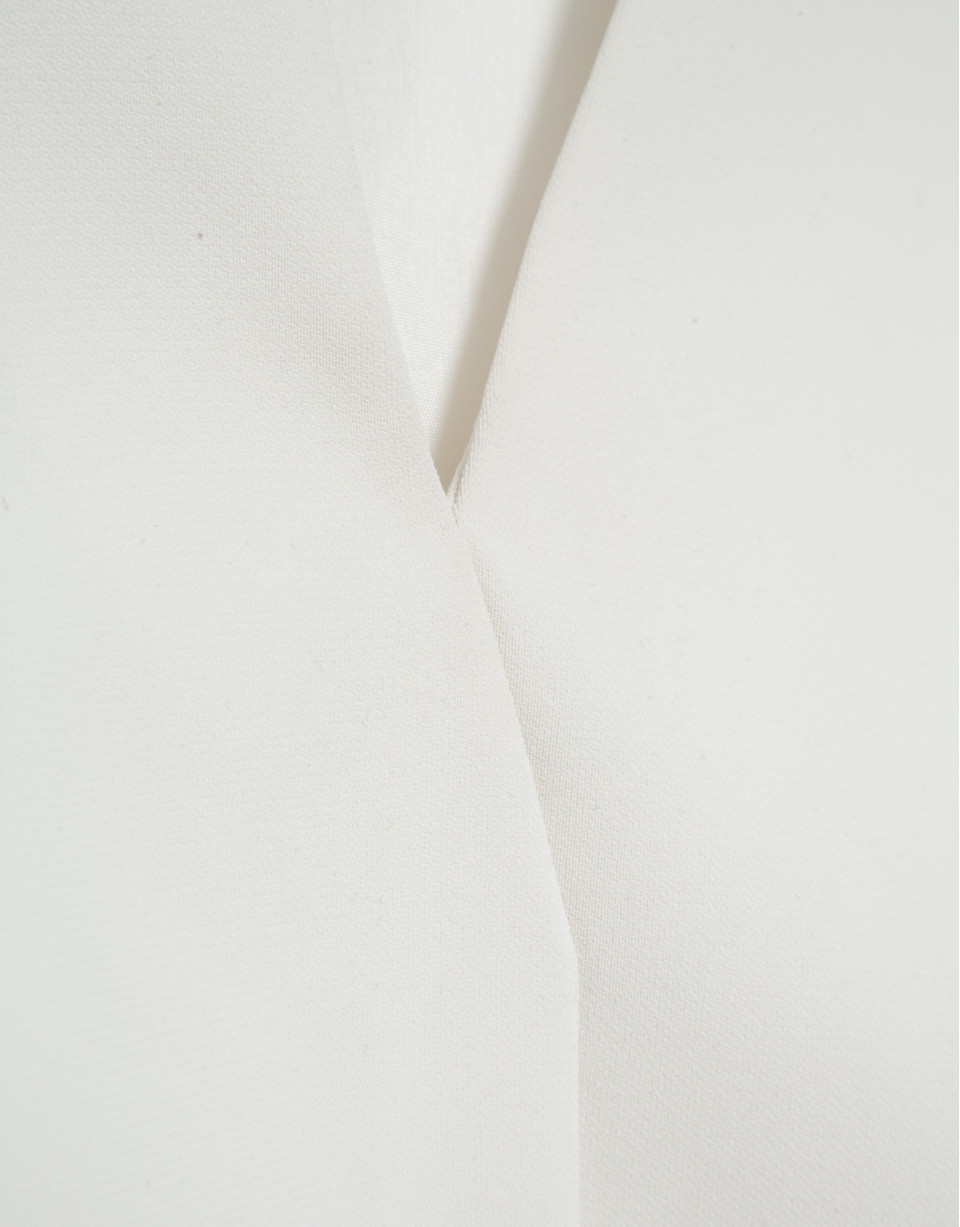 Structured ecru crepe top - Woman - SS2026 | Roberto Verino