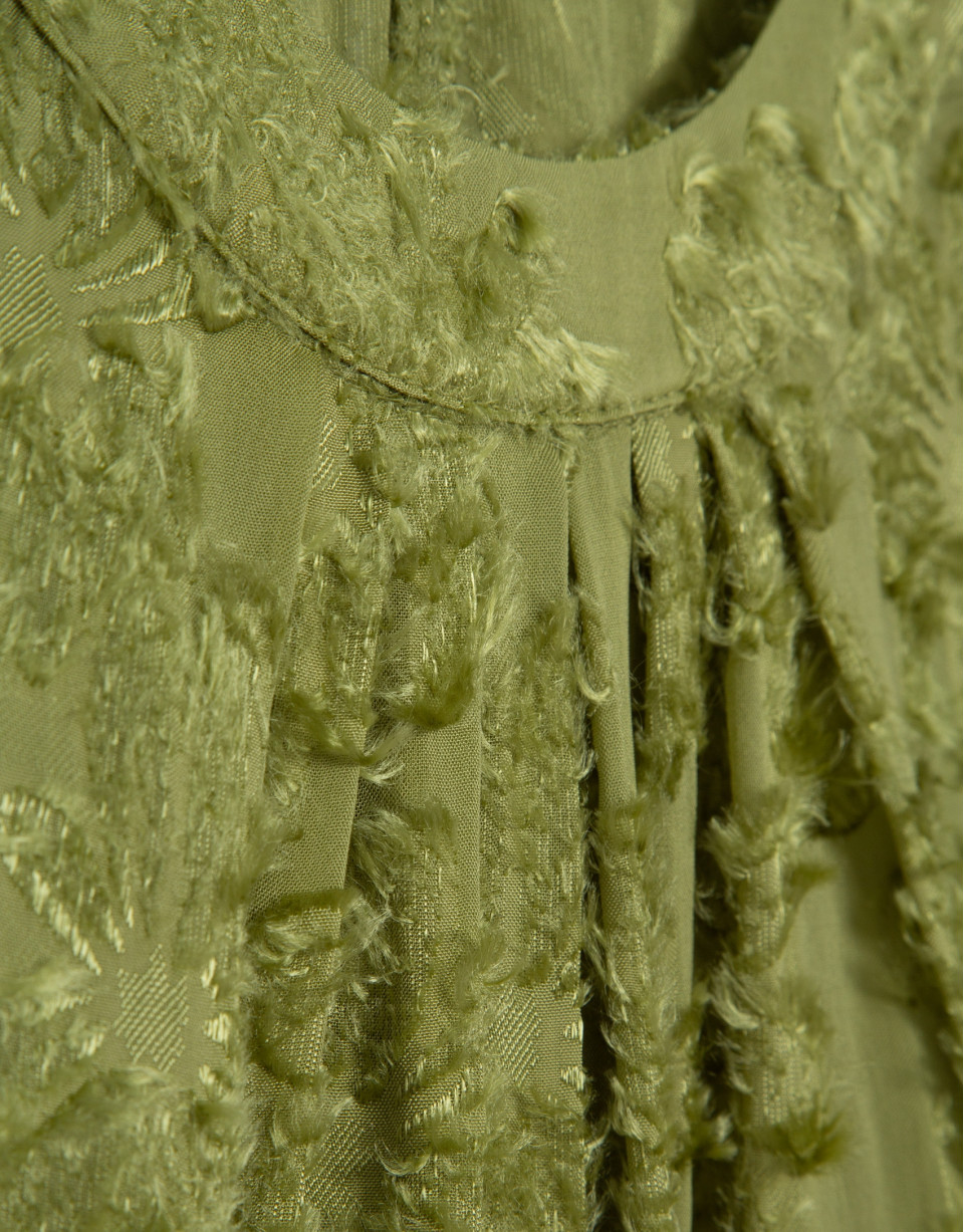 Moss green fill coupé gathered top - Woman | Roberto Verino