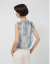 Top fruncido tejido ligero tonos azules - Mujer | Roberto Verino